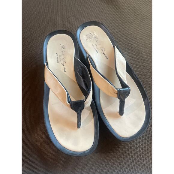Vintage ROBERT CLERGERIE Japanese Thong Sandals Leather Flip Flop Shoe Size 9 - Picture 3 of 7